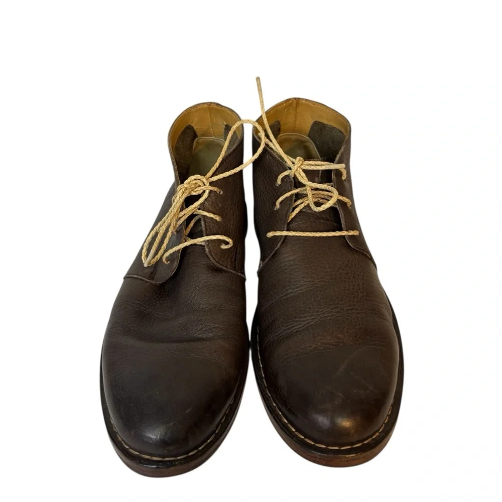 Cole Haan Dark Brown Leather Chukka Boots with Tan Laces